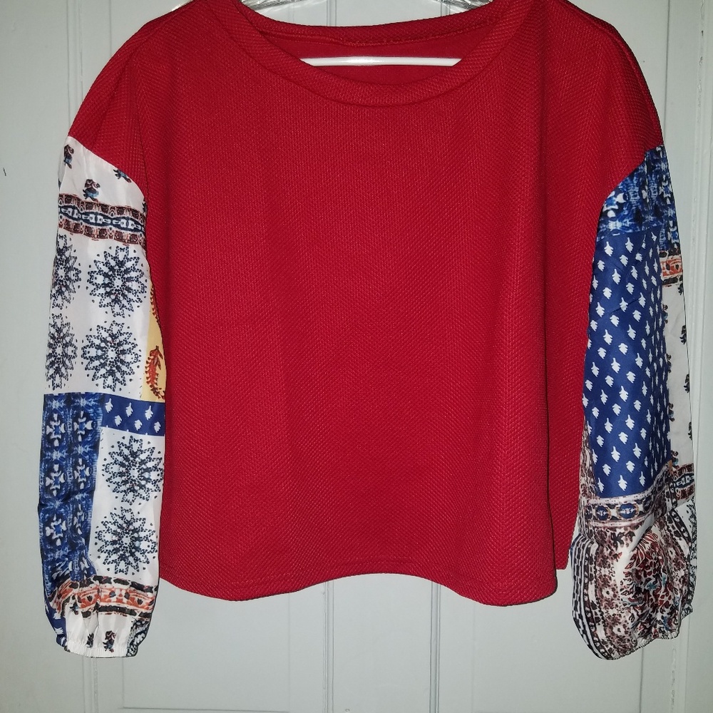 New Red Woven top